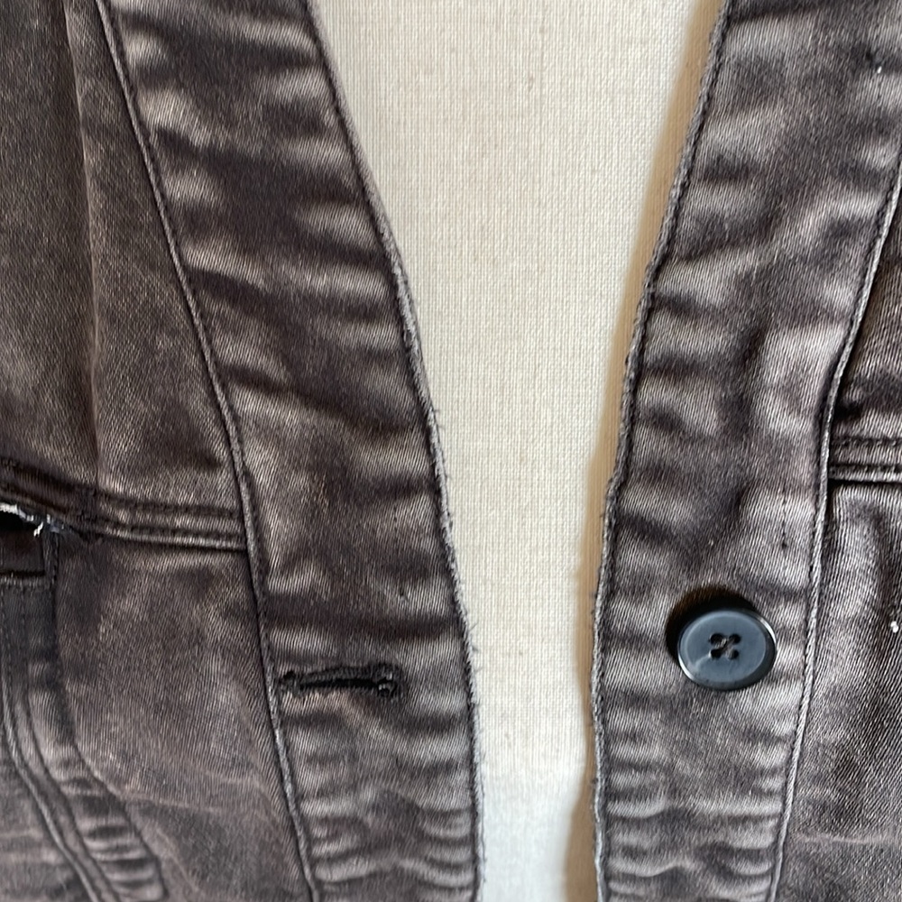Anthropologie bibiana bomber Black Denim Jacket Size Medium - Picture 6 of 14